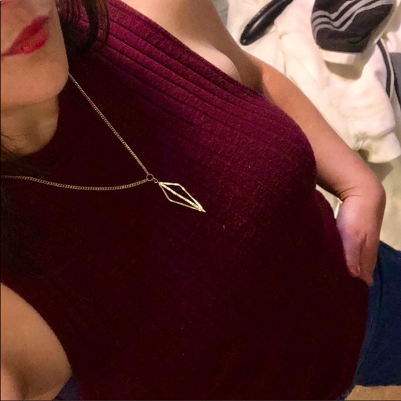 American Eagle burgundy large  sleeveless sweater - Picture 2 of 8